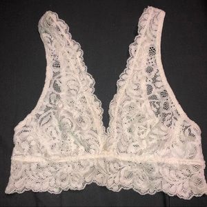 Sheer white lace bralette